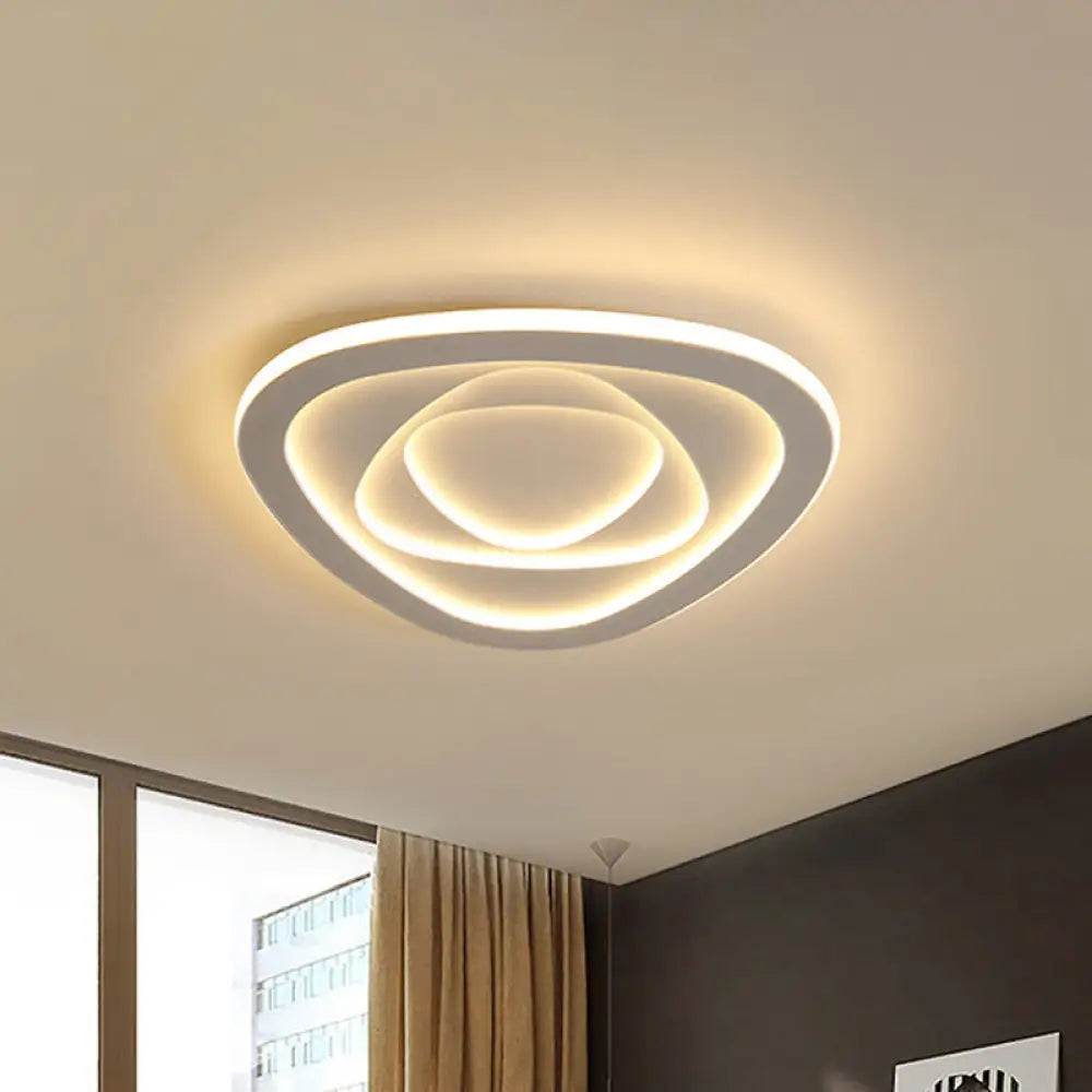 DecorBites™ DecorBites™ LED White Flush Mount Ceiling Lamp with Modern Acrylic Shade - 16"/19.5" for Bedroom