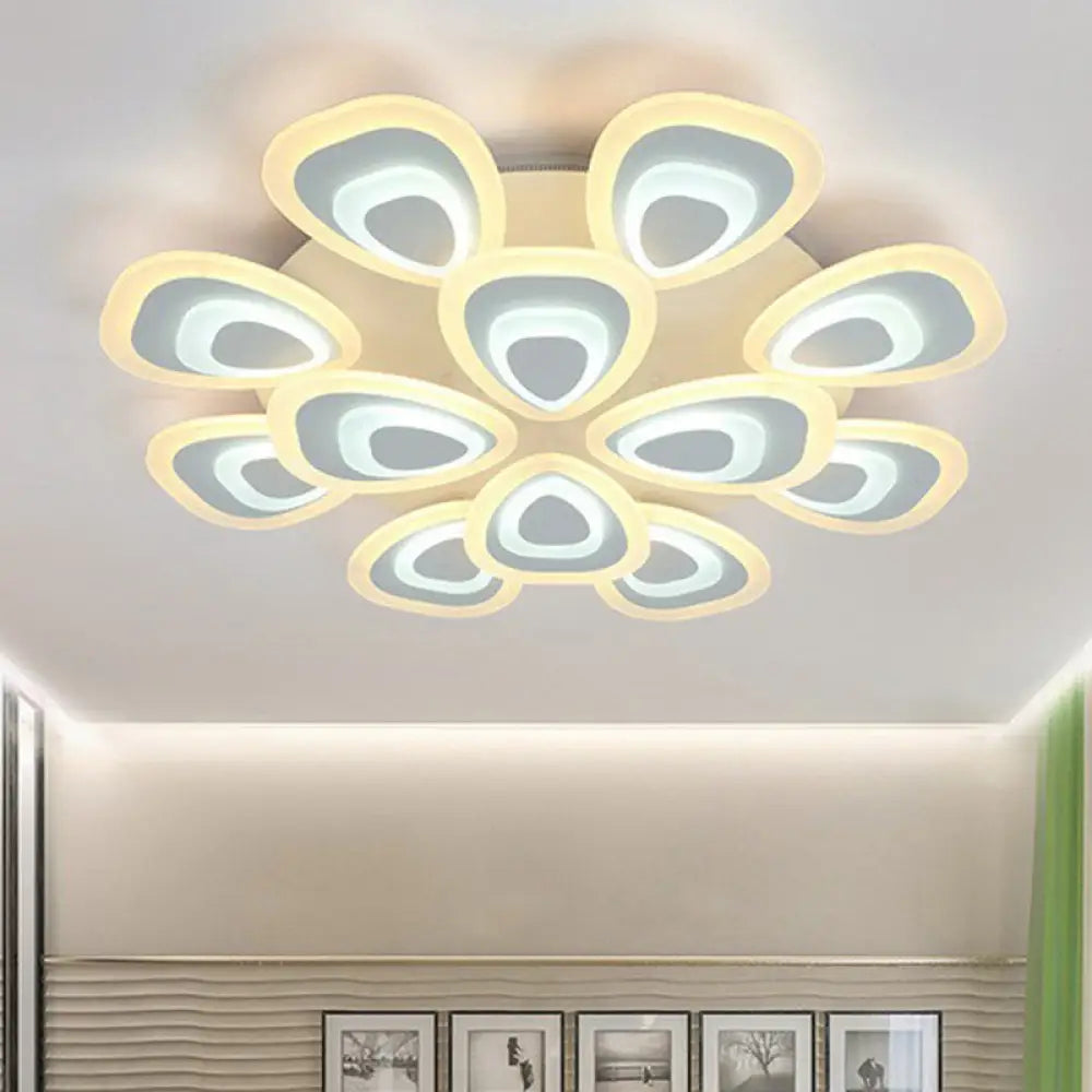 DecorBites™ DecorBites™ LED White Peacock Semi Flush Light: Stylish Acrylic Ceiling Mount for Living Room