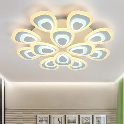 DecorBites™ DecorBites™ LED White Peacock Semi Flush Light: Stylish Acrylic Ceiling Mount for Living Room