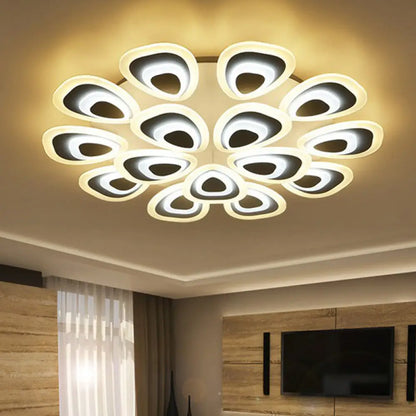 DecorBites™ DecorBites™ LED White Peacock Semi Flush Light: Stylish Acrylic Ceiling Mount for Living Room