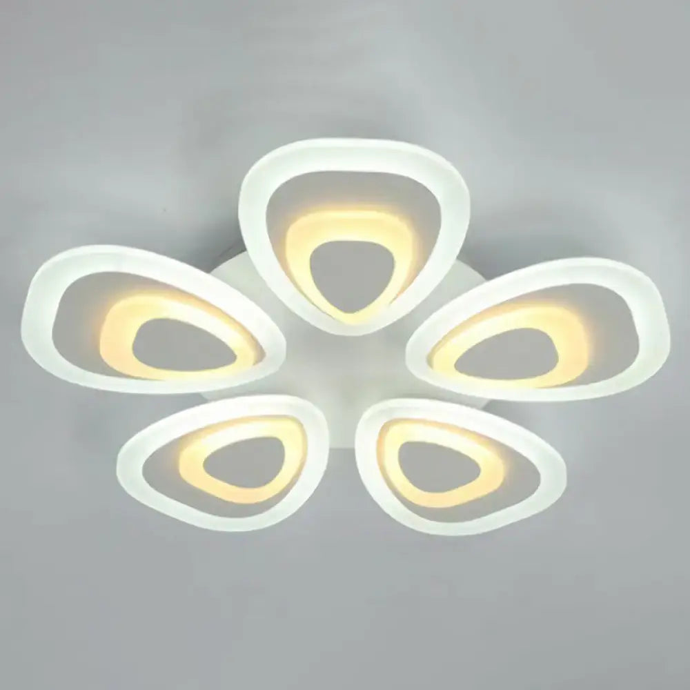 DecorBites™ DecorBites™ LED White Peacock Semi Flush Light: Stylish Acrylic Ceiling Mount for Living Room