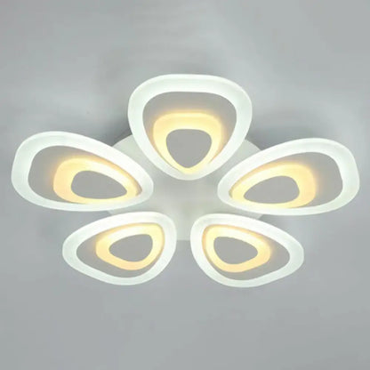 DecorBites™ DecorBites™ LED White Peacock Semi Flush Light: Stylish Acrylic Ceiling Mount for Living Room