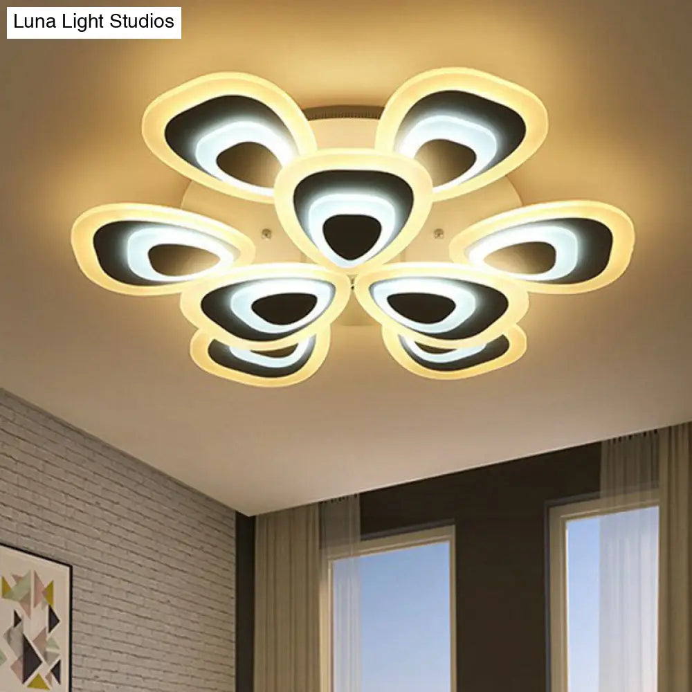 DecorBites™ DecorBites™ LED White Peacock Semi Flush Light: Stylish Acrylic Ceiling Mount for Living Room