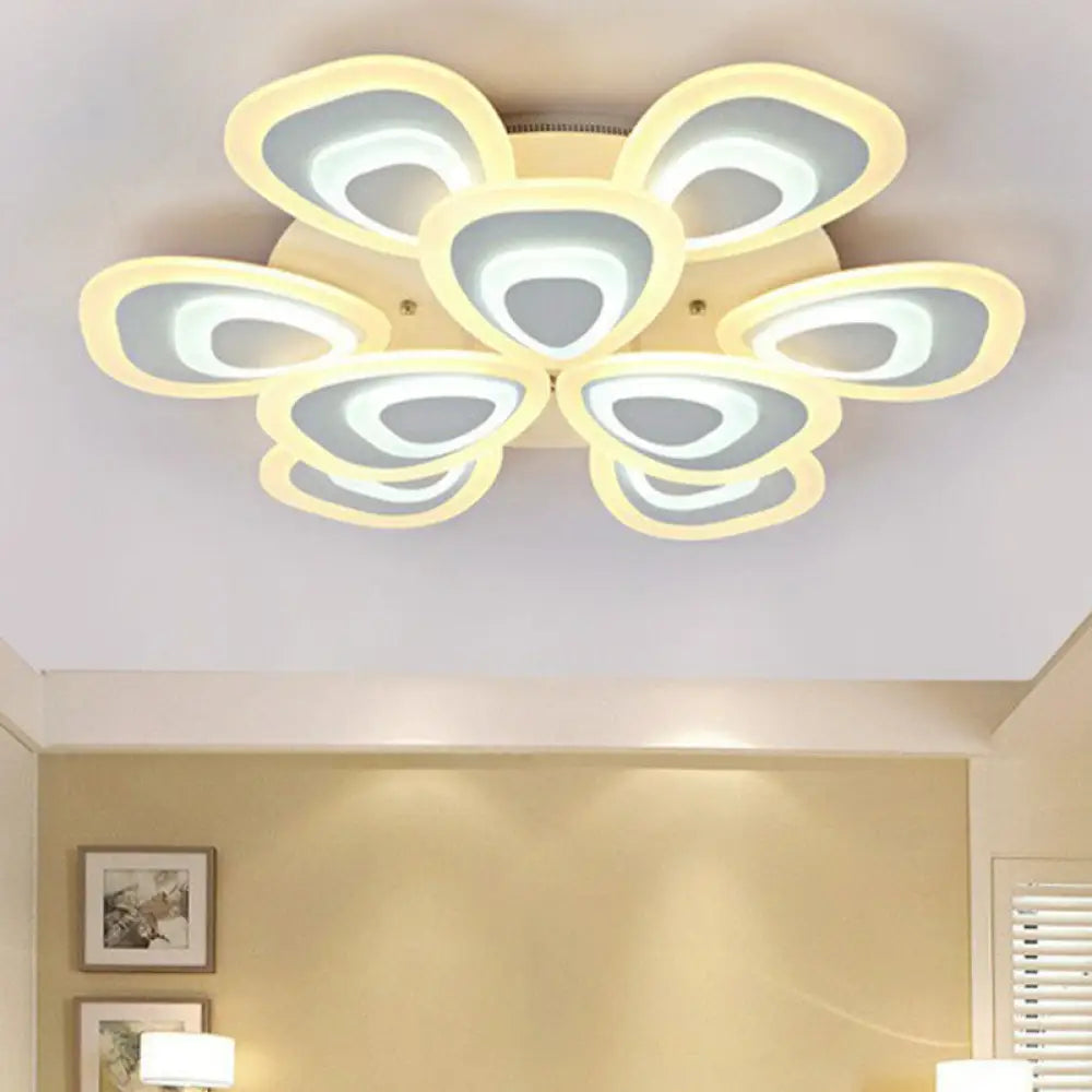 DecorBites™ DecorBites™ LED White Peacock Semi Flush Light: Stylish Acrylic Ceiling Mount for Living Room
