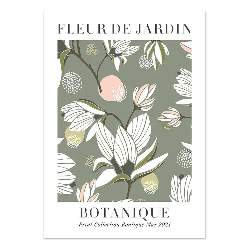 Lemon Flower Vintage Plant Canvas Wall Art - 02 / 21x30cm No Framed - Posters