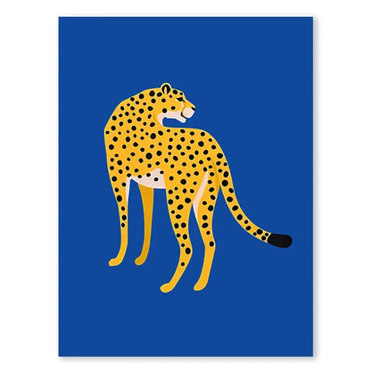 Leopard Color Block Abstract Canvas Wall Art - 02 / 50x70cm No Frame - Posters