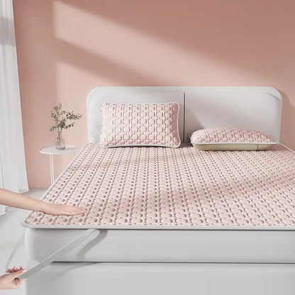 Pink quilted cooling mattress pad with raised dot texture for decorbites cooling latex bedroom cooling latex pad