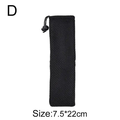 Black mesh drawstring pouch with small black bead detail for decorbites cotton linen cutlery case travel use