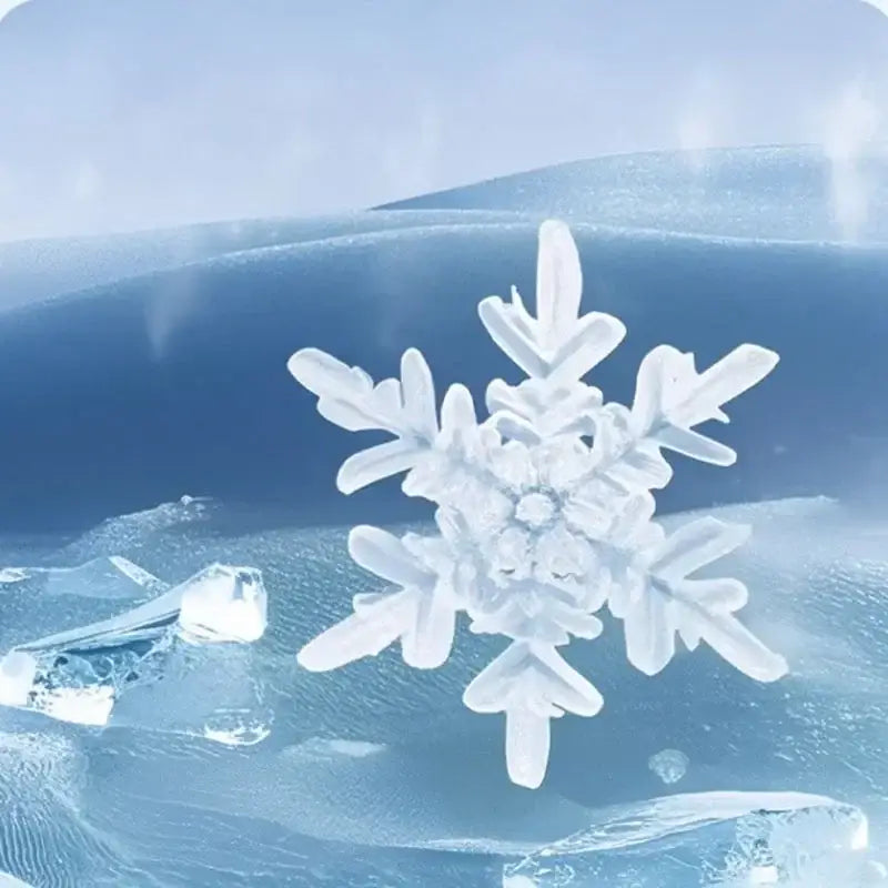 A delicate white snowflake on icy blue decorbites cooling antibacterial mattress for bedroom sleeping comfort