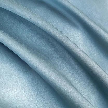 Light blue satin cotton embroidery bedding set with smooth flowing texture and subtle sheen for bedroom decorbites cotton embroidery