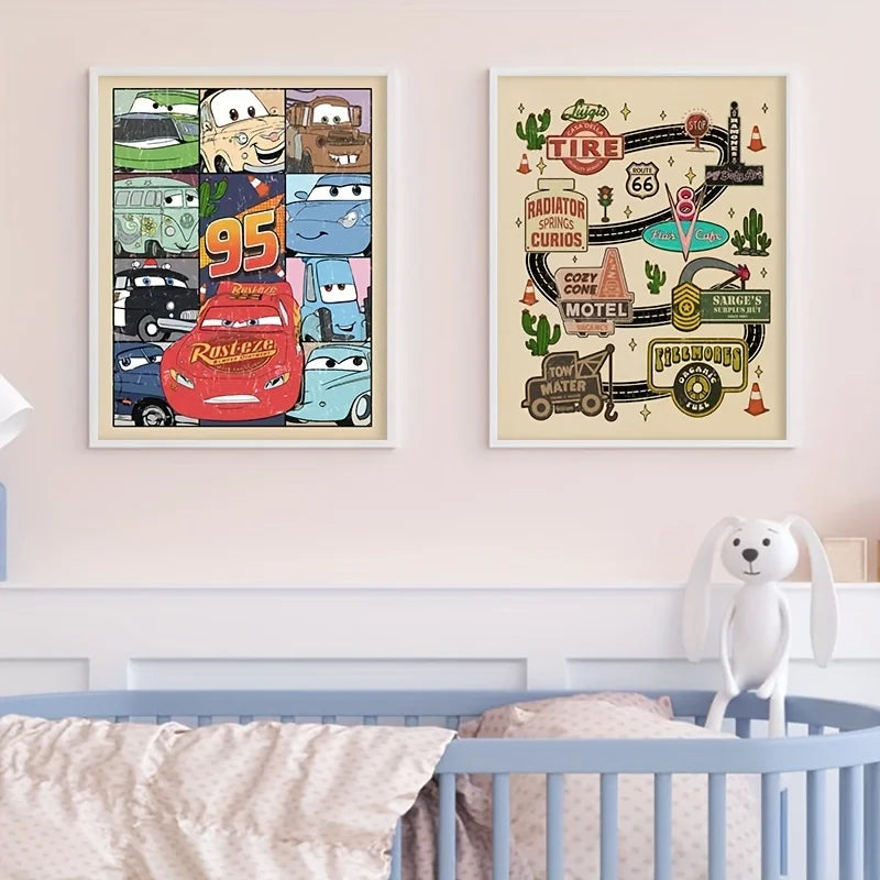 Lightning McQueen Art Prints - Cars Movie Theme - Posters