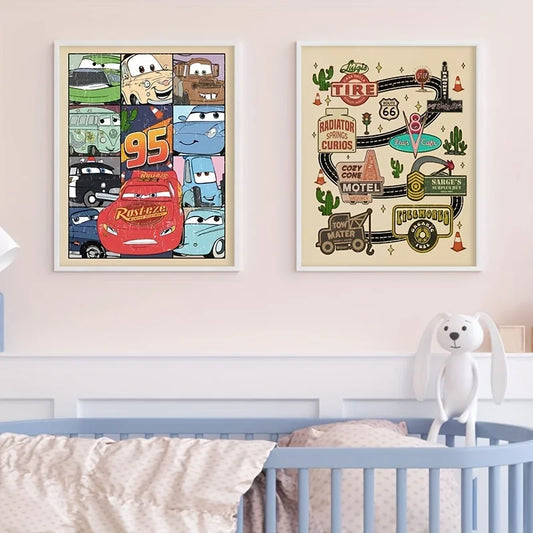 Lightning McQueen Art Prints - Cars Movie Theme - Posters