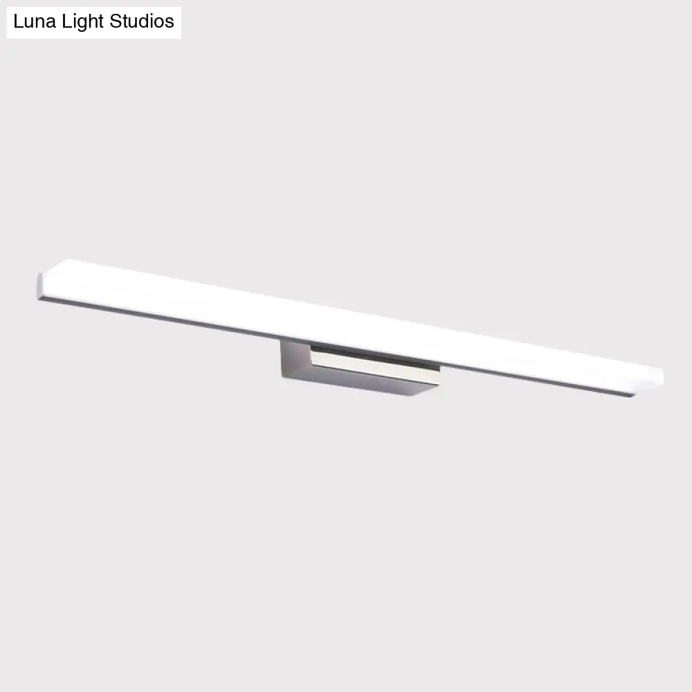 DecorBites™ Linear Acrylic LED Vanity Mirror Light - Stylish Silver Wall Mounted Lighting in Warm/White