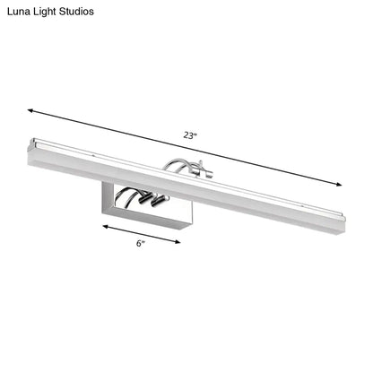 DecorBites™ Linear LED Vanity Light with Acrylic Shade in Warm/White, Silver Finish, 19"/23" Width