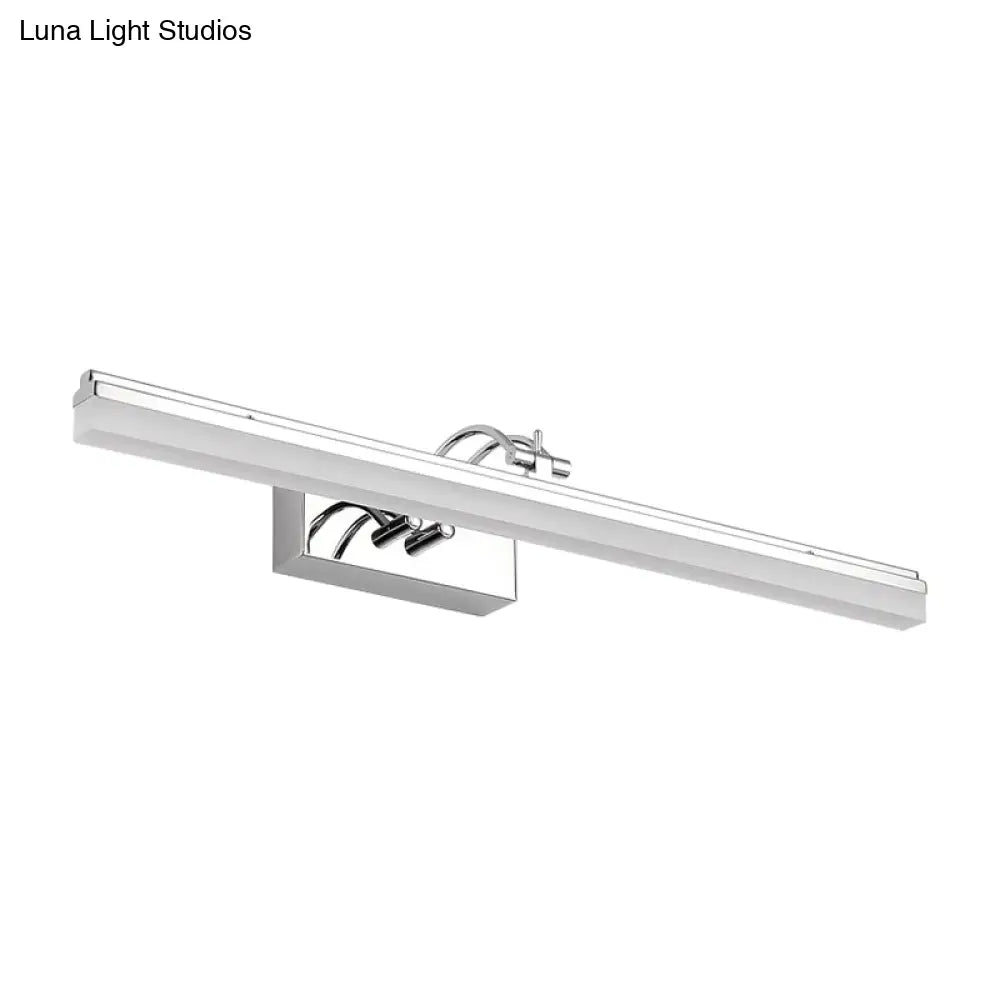 DecorBites™ Linear LED Vanity Light with Acrylic Shade in Warm/White, Silver Finish, 19"/23" Width