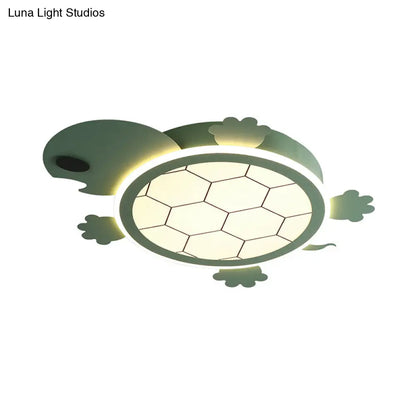 DecorBites™ DecorBites™ Little Turtle LED Green Ceiling Light - Cartoon Acrylic Lamp for Bedroom