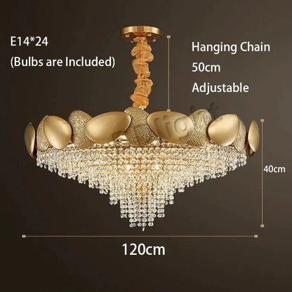 DecorBites™ Lizzie - Crystal Luxury Tassels LED Ceiling Chandelier No
