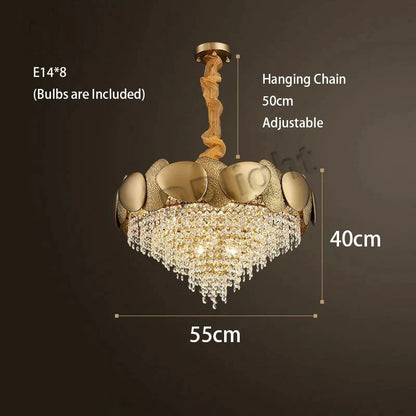 DecorBites™ Lizzie - Crystal Luxury Tassels LED Ceiling Chandelier No
