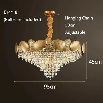 DecorBites™ Lizzie - Crystal Luxury Tassels LED Ceiling Chandelier No