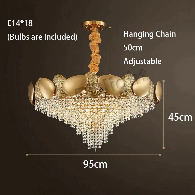 DecorBites™ Lizzie - Crystal Luxury Tassels LED Ceiling Chandelier No
