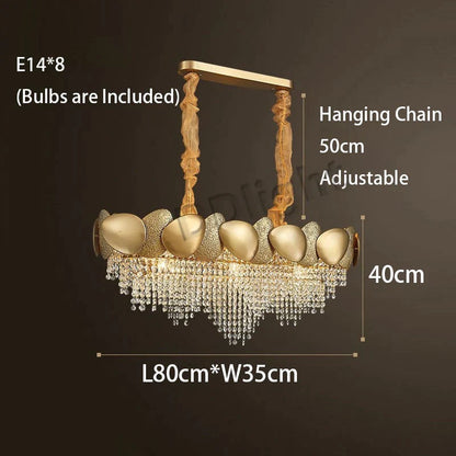 DecorBites™ Lizzie - Crystal Luxury Tassels LED Ceiling Chandelier No