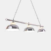 Chrome finished DecorBites double bubble pendant light with three dome shades suspended by chains for pool table lighting 220v-240v