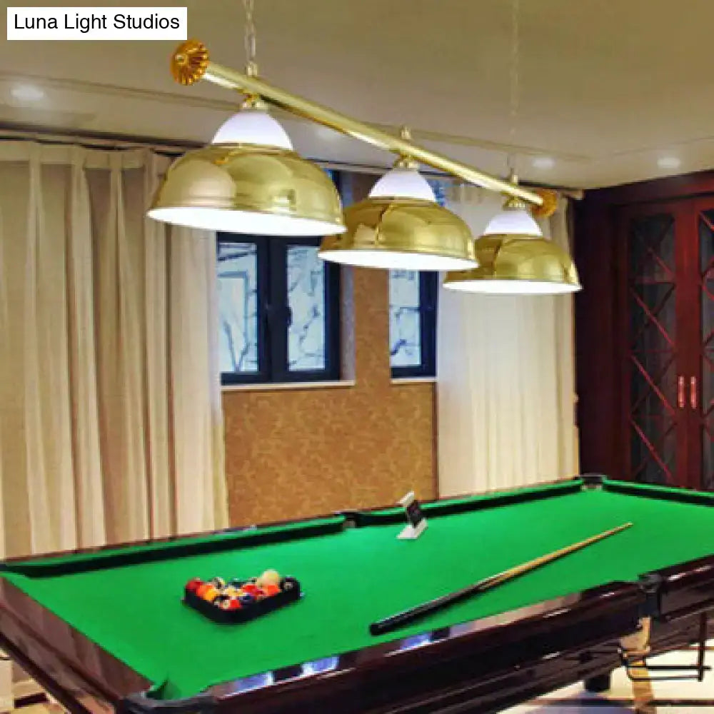 Decorbites™ gold-finished brass pendant light with three dome shades for pool table 220v-240v 110v-120v use