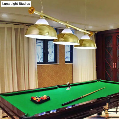 Decorbites™ gold-finished brass pendant light with three dome shades for pool table 220v-240v 110v-120v use