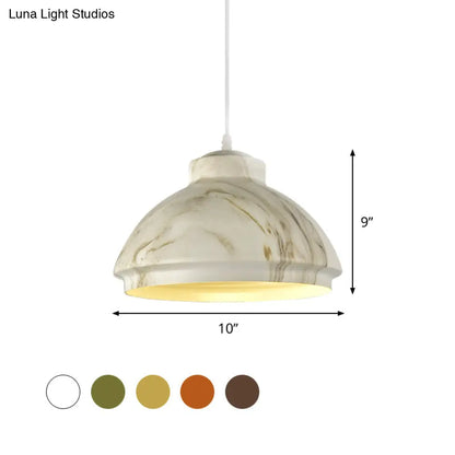 Loft Style Aluminum Hanging Pendant Light - Coffee/Green Bowl Shade for Dining Room