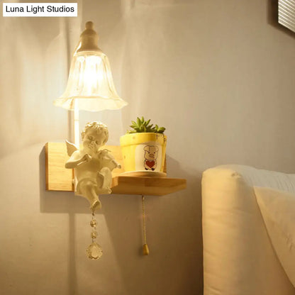 DecorBites™ Loft Style Clear Glass Bell Shade Wall Sconce - Bedside Wall Mounted Light with Angle Design