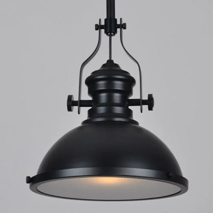 Loft Style Iron Pendant Lighting: Pot Cover 1-Light Hanging Fixture for Restaurants