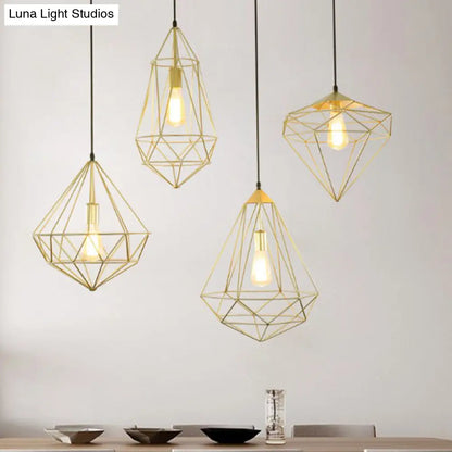 Loft Style Iron Wire Cage Pendant Lamp - Dining Room Suspension Light Fixture