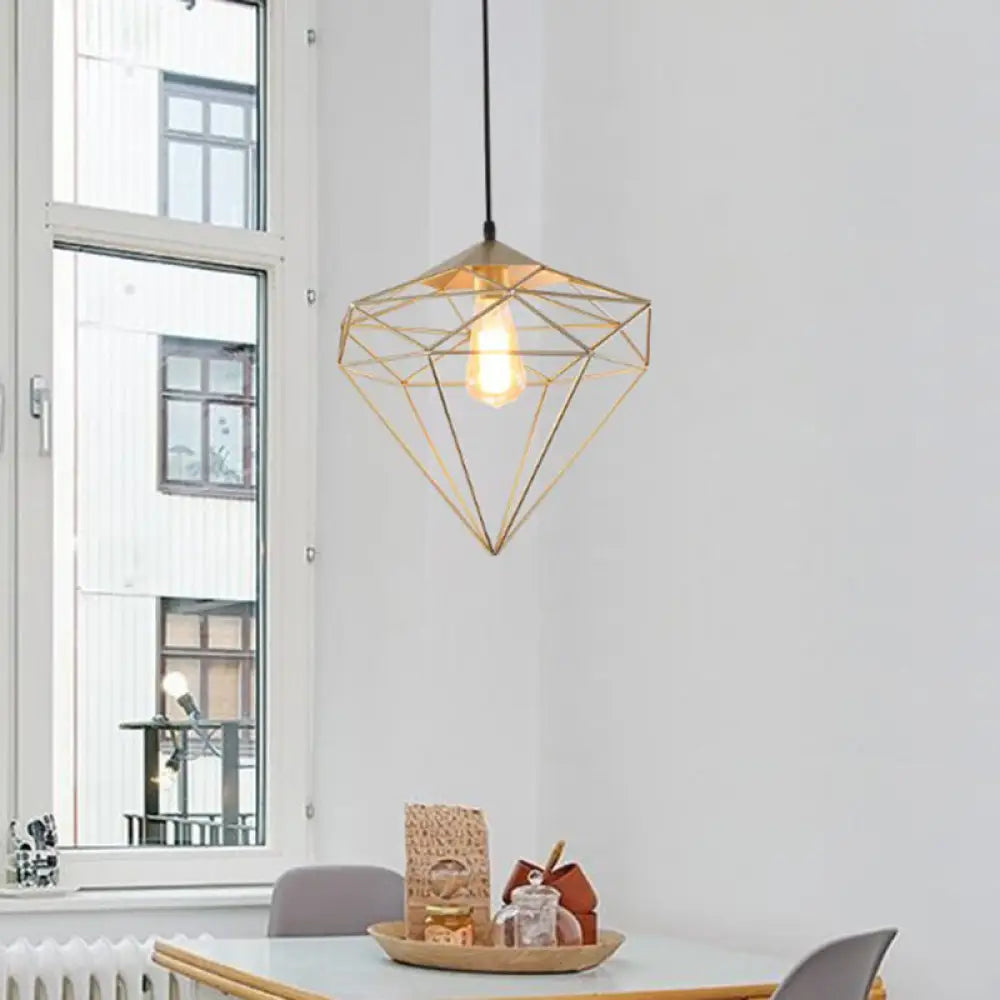 Loft Style Iron Wire Cage Pendant Lamp - Dining Room Suspension Light Fixture