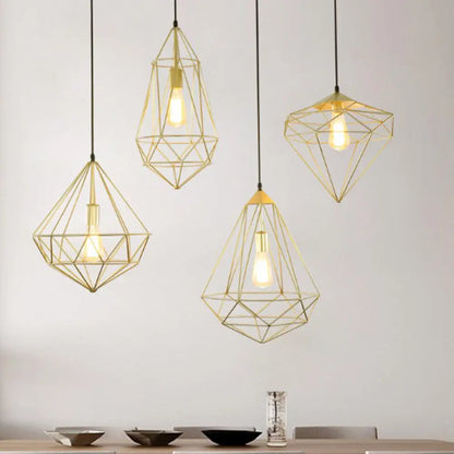 Loft Style Iron Wire Cage Pendant Lamp - Dining Room Suspension Light Fixture