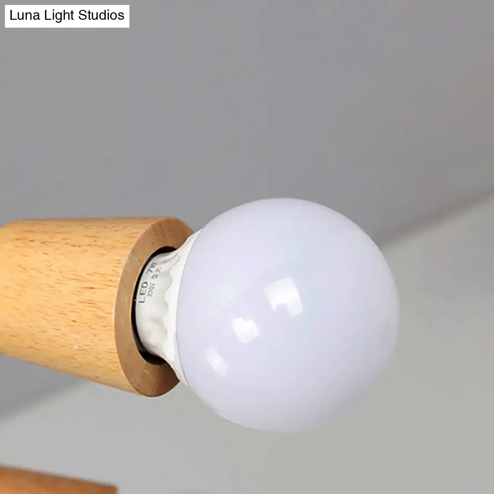 DecorBites™ DecorBites™ Loft Style Metal Ceiling Light with Open Bulb & Twisted Arm – 3/5 Lights, Wood Accent – Perfect for Kitchen & Semi Flush Pendant