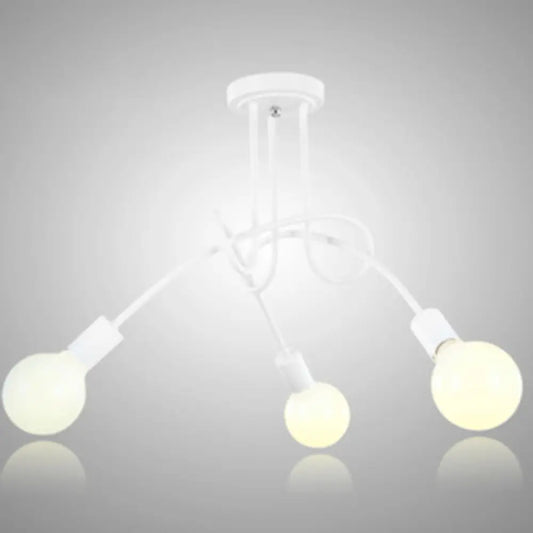 DecorBites™ DecorBites™ Loft Style Metal Flush Chandelier with Open Bulb Design for Bedroom Ceiling