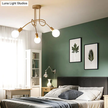 DecorBites™ DecorBites™ Loft Style Metal Flush Chandelier with Open Bulb Design for Bedroom Ceiling