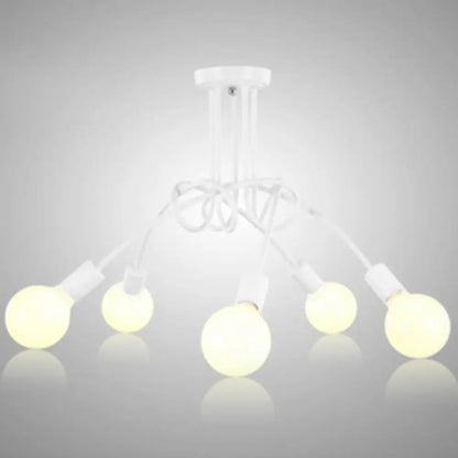 DecorBites™ DecorBites™ Loft Style Metal Flush Chandelier with Open Bulb Design for Bedroom Ceiling