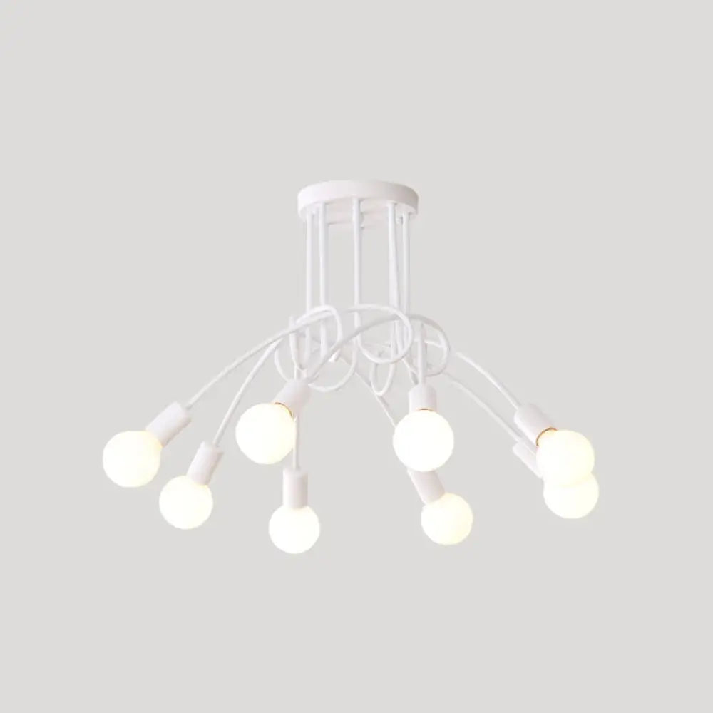 DecorBites™ DecorBites™ Loft Style Metal Flush Chandelier with Open Bulb Design for Bedroom Ceiling