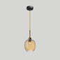 Loft Style Twisted Glass Hanging Lamp: Round Ceiling Light Fixture with 1 Bulb for Dining Room