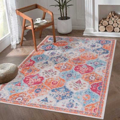 LOOM LUXE 5x8 Area Rug For Bedroom, Washable Rug, Low-Pile, Non-Slip, Non-Shedding, Foldable, Kid Pet Friendly - Area Rugs For Living Room, Bedroom, Kitchen Wedding Gift - Decorbites