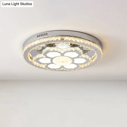 DecorBites™ DecorBites™ Lotus Crystal LED Flush Mount Lamp - Minimalistic Stainless-Steel Ceiling Lighting
