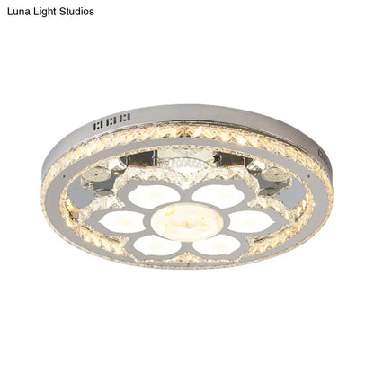 DecorBites™ DecorBites™ Lotus Crystal LED Flush Mount Lamp - Minimalistic Stainless-Steel Ceiling Lighting