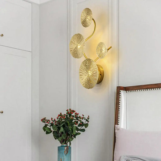 DecorBites™ DecorBites™ Lotus Leaf Metal Wall Sconce - Modern Wall Mount Lamp for Living Room