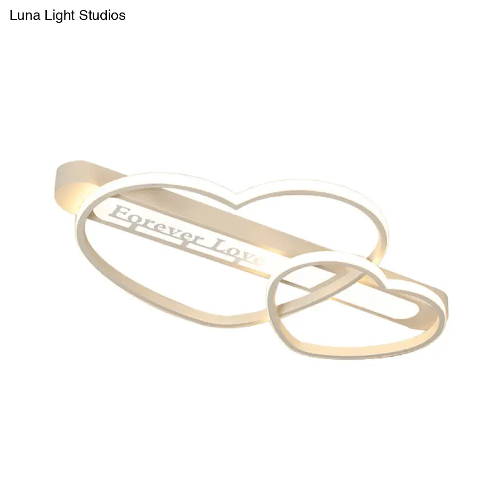 DecorBites™ DecorBites™ Love Arrow Bedroom Flush Mount Acrylic Macaron LED Ceiling Light in Pink/White/Gold