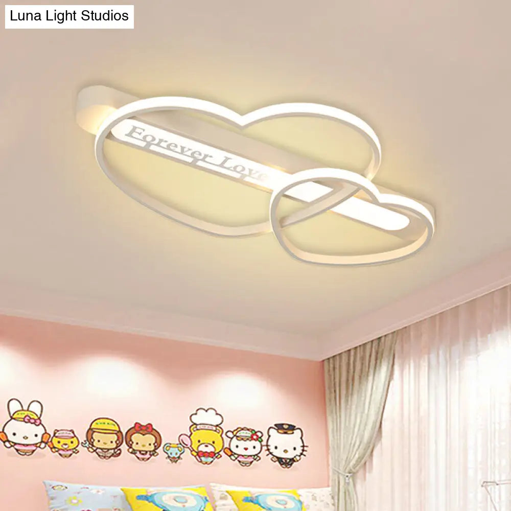 DecorBites™ DecorBites™ Love Arrow Bedroom Flush Mount Acrylic Macaron LED Ceiling Light in Pink/White/Gold