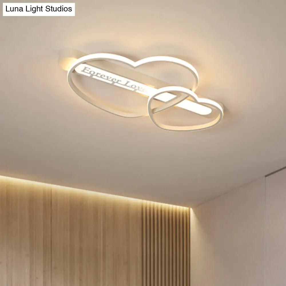 DecorBites™ DecorBites™ Love Arrow Bedroom Flush Mount Acrylic Macaron LED Ceiling Light in Pink/White/Gold