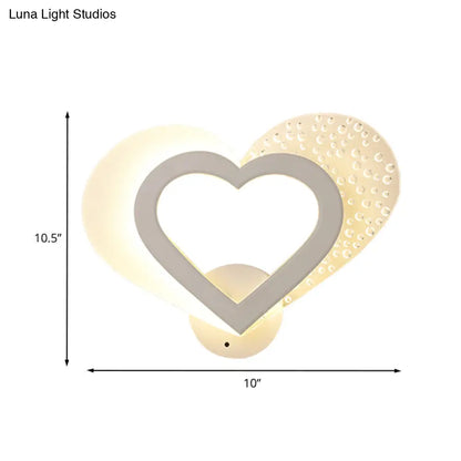 DecorBites™ Love Heart Wall Mounted Light: Contemporary Acrylic LED Sconce in Warm/White Light