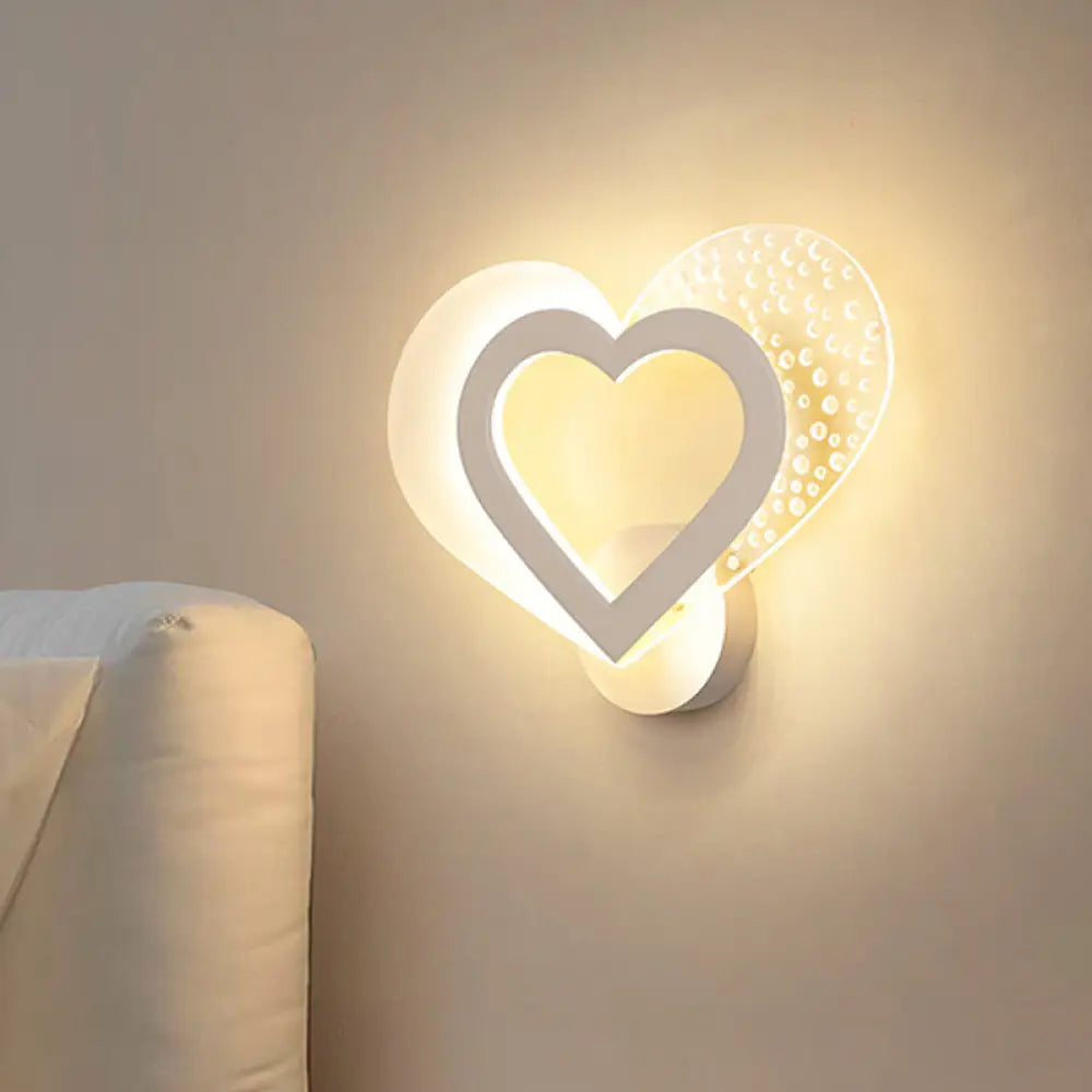 DecorBites™ Love Heart Wall Mounted Light: Contemporary Acrylic LED Sconce in Warm/White Light