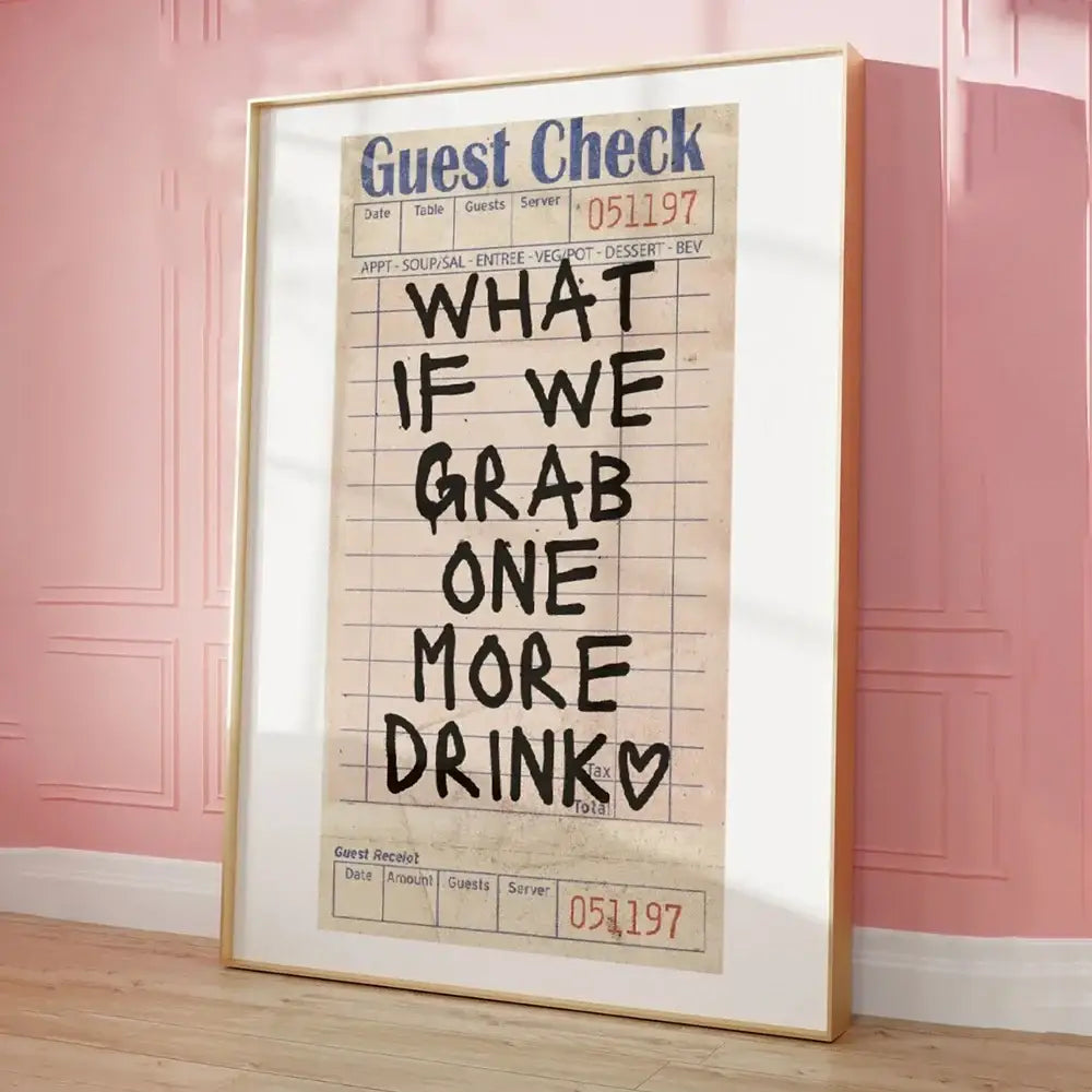 Framed DecorBites™ wall art featuring a kind love quote in bold black text on aged beige paper with a gold frame